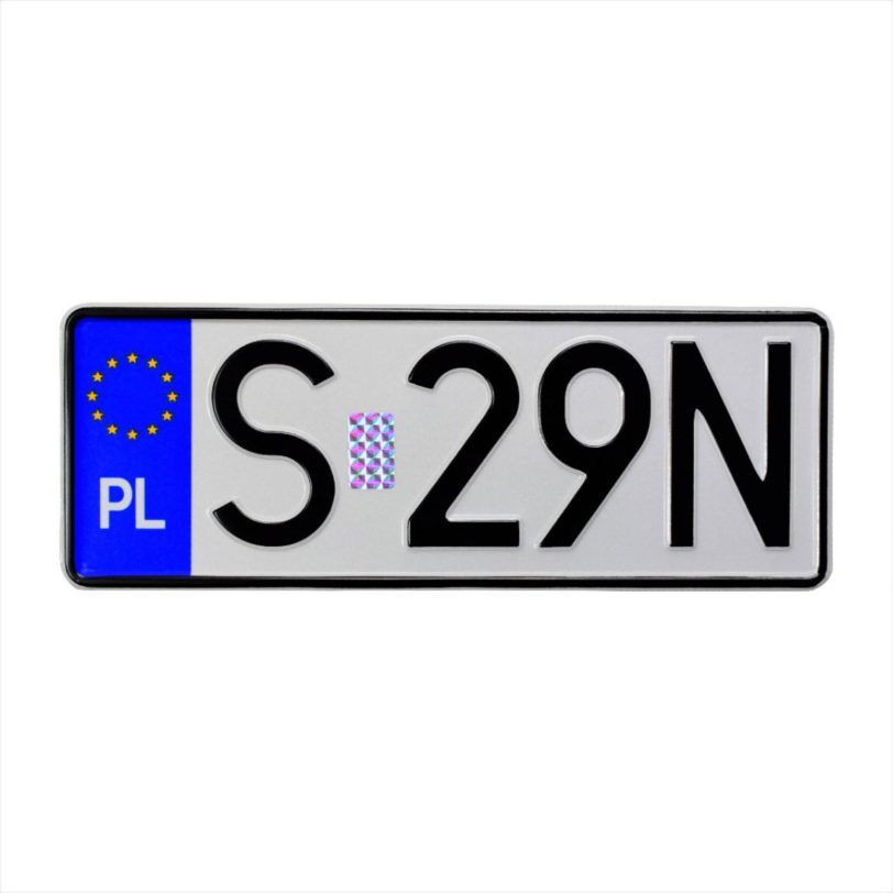 pomniejszona mała tablica rejestracyjna polska dla pojazdów z usa