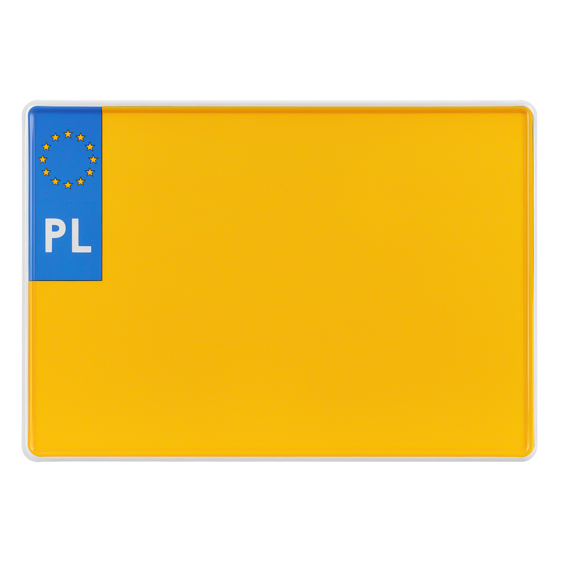 tablica rejestracyjna zabytkowa polska kwadratowa dwurzędowa żółta 305x214 mm