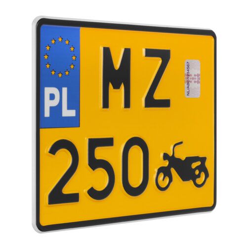 tablica rejestracyjna motocyklowa polska zabytkowa żółta MZ 250