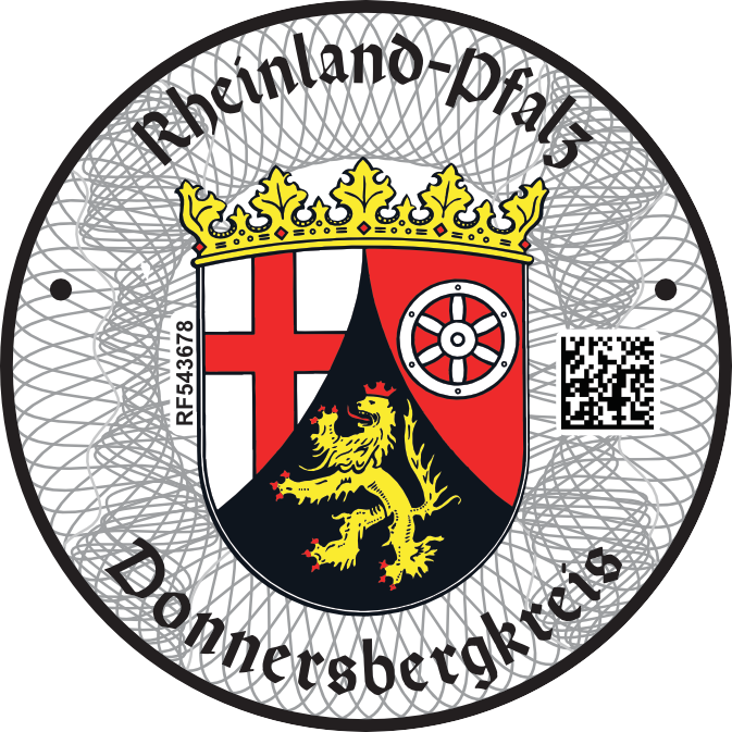 Niemieckie naklejki landowe Rheinland-Pfalz Donnersbergkreis