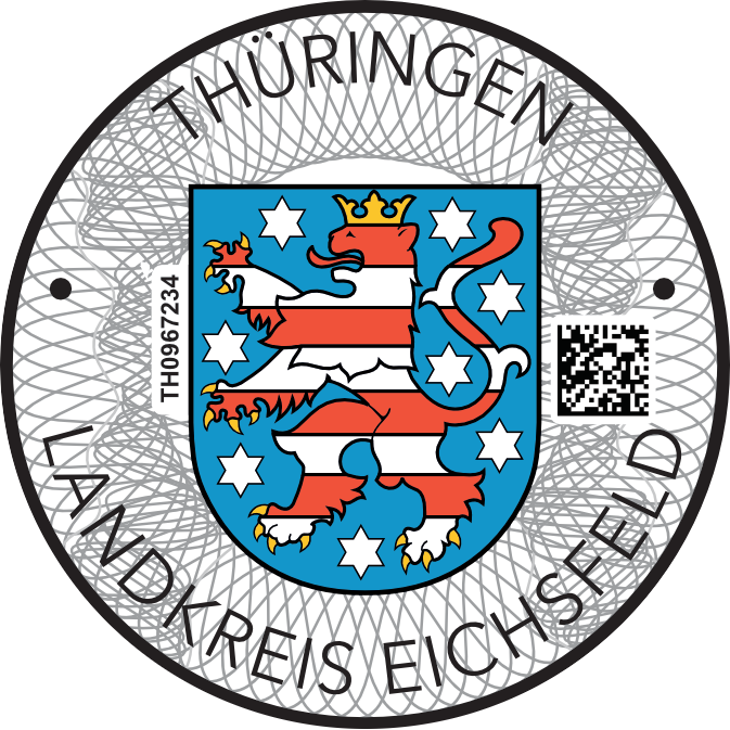 Niemieckie naklejki landowe Thüringen Landkreis Eichsfeld