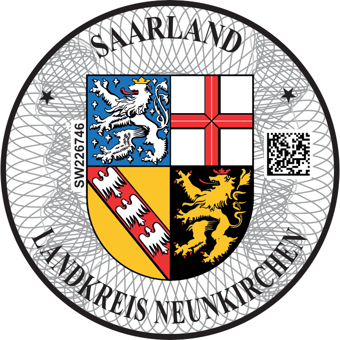 Niemieckie naklejki landowe Saarland Landkreis Neunkirchen