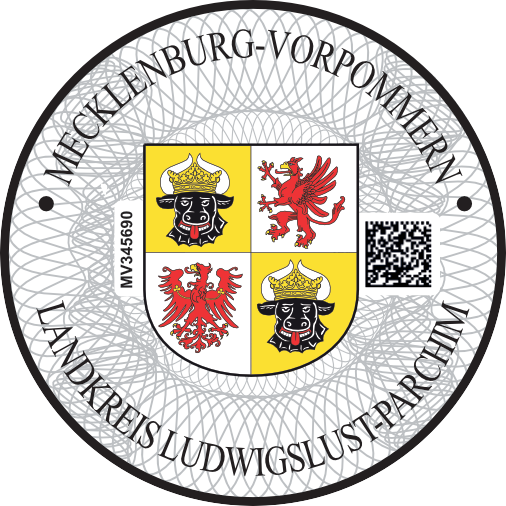 Niemieckie naklejki landowe Mecklenburg-Vorpommern Landkreis Ludwigslust-Parchim