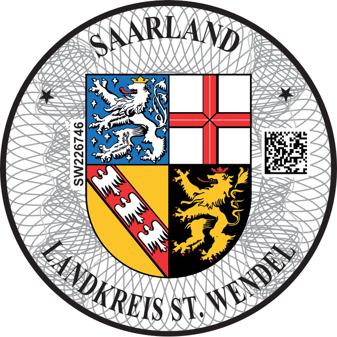 Niemieckie naklejki landowe Saarland Landkreis St. Wendel