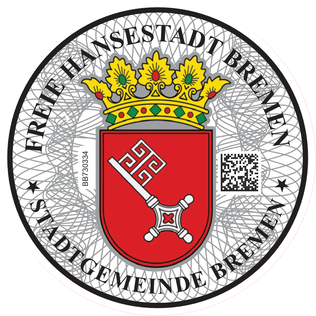 Niemieckie naklejki landowe Freie Hansestadt Bremen Stadtgemeinde Bremen
