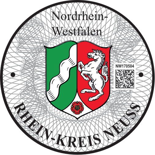 Niemieckie naklejki landowe Nordrhein-Westfalen Rhein-Kreis Neuss