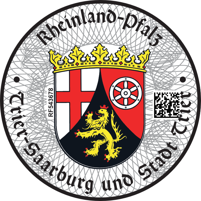 Niemieckie naklejki landowe Rheinland-Pfalz Trier-Saarburg und Stadt Trier