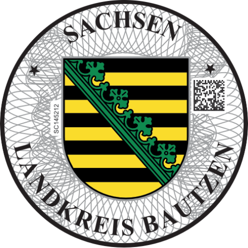 Niemieckie naklejki landowe Sachsen Landkreis Bautzen
