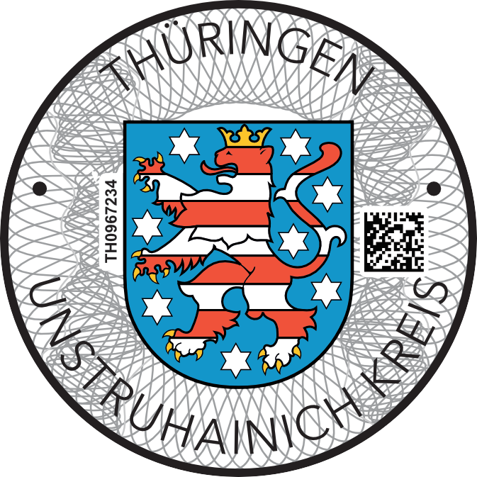 Niemieckie naklejki landowe Thüringen Unstruhainich Kreis